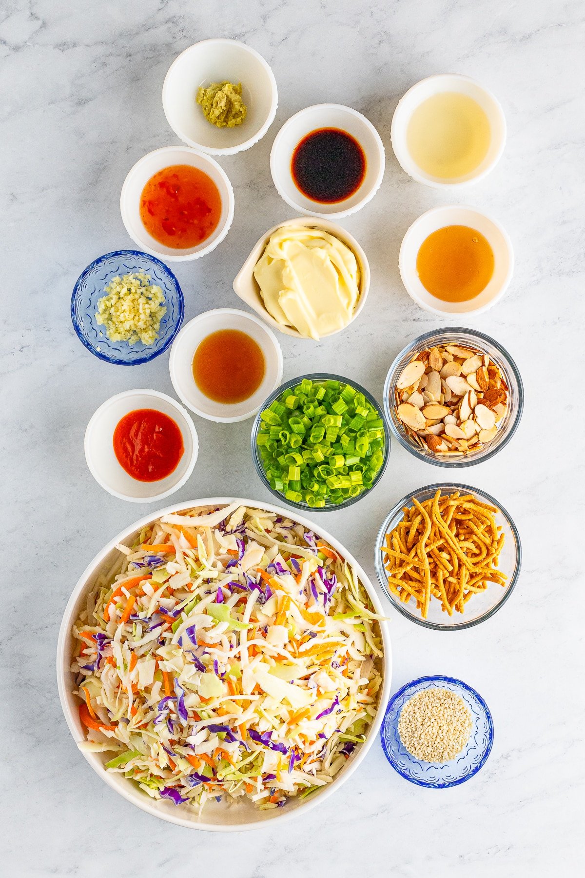 ingredients needed to make asian slaw recipe