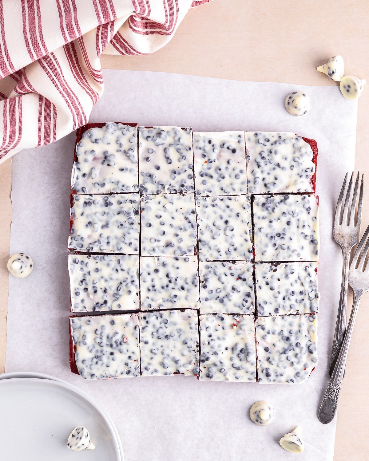 cookies and cream brownies cut into squares