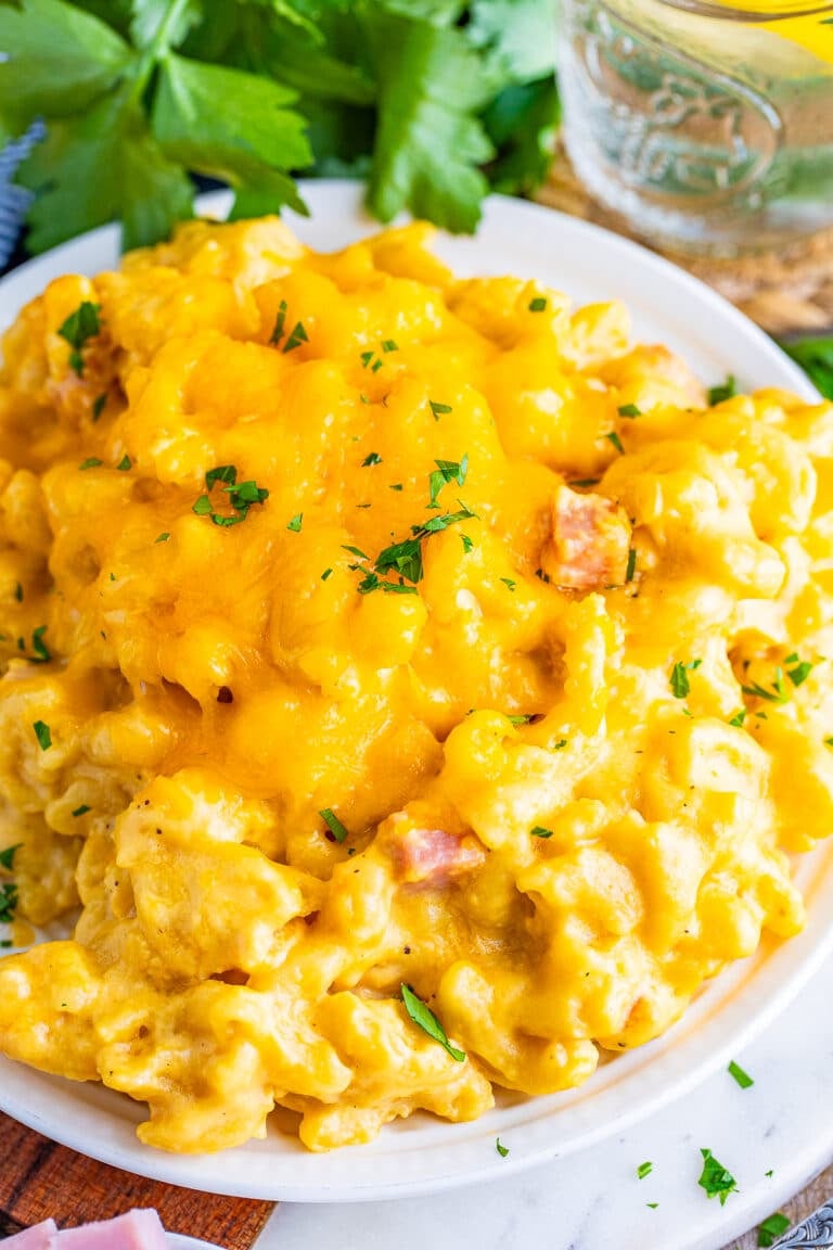 Slow Cooker Mac and Cheese with Ham
