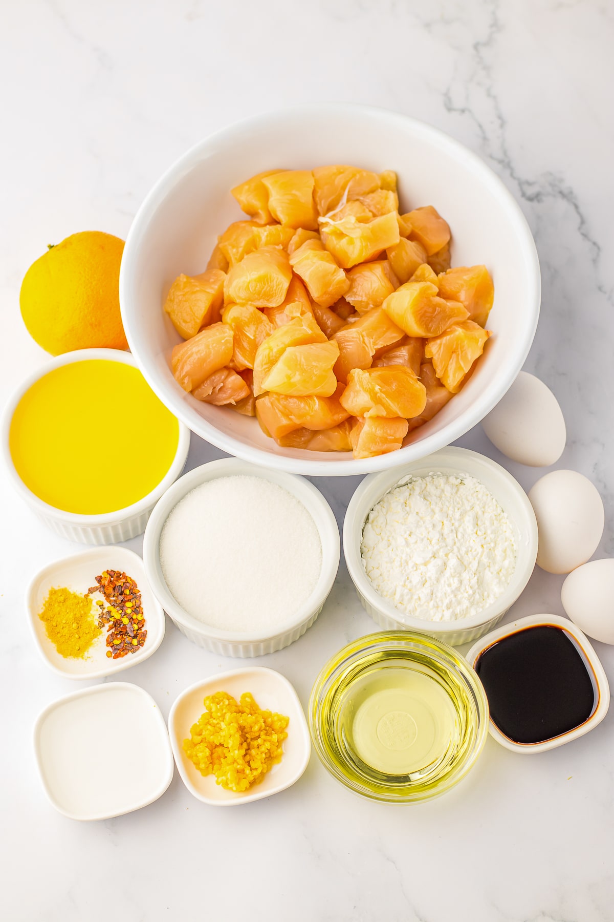 ingredients needed for basic orange chicken recipe