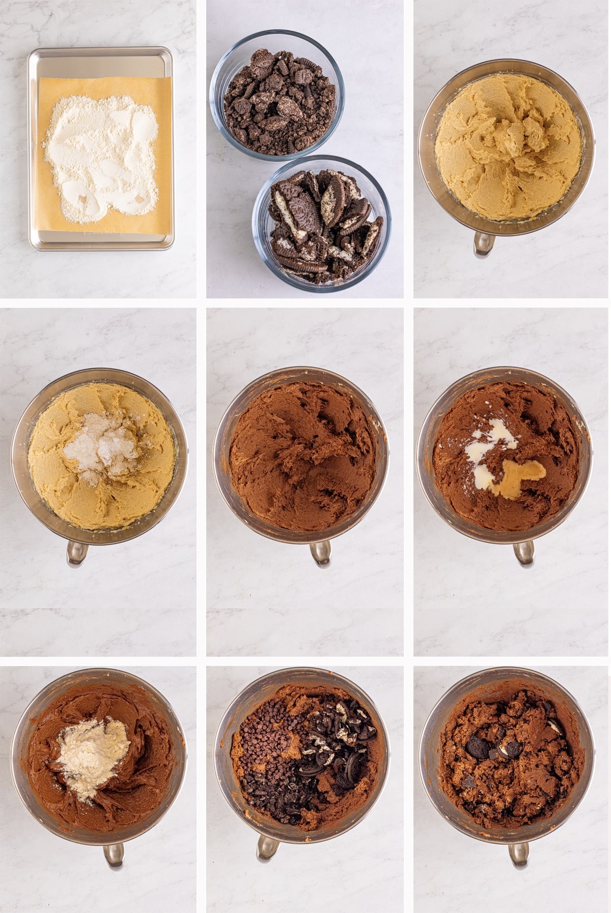 collage of images showing how to make edible chocolate cookie dough