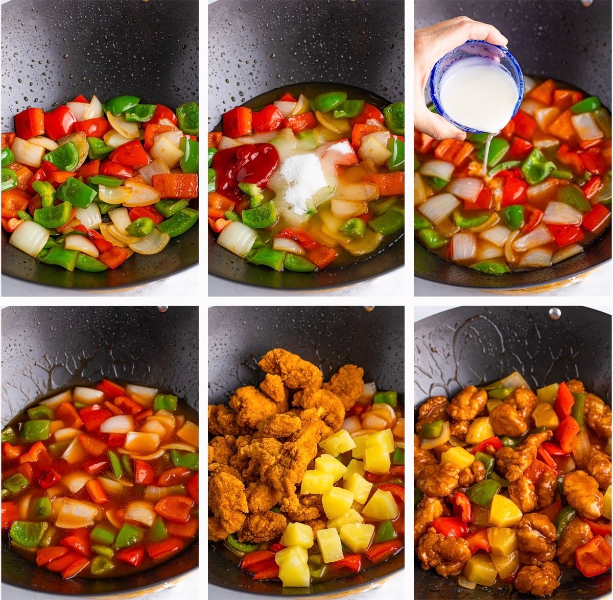 collage of images showing how to make Hong Kong Style Sweet and Sour Chicken