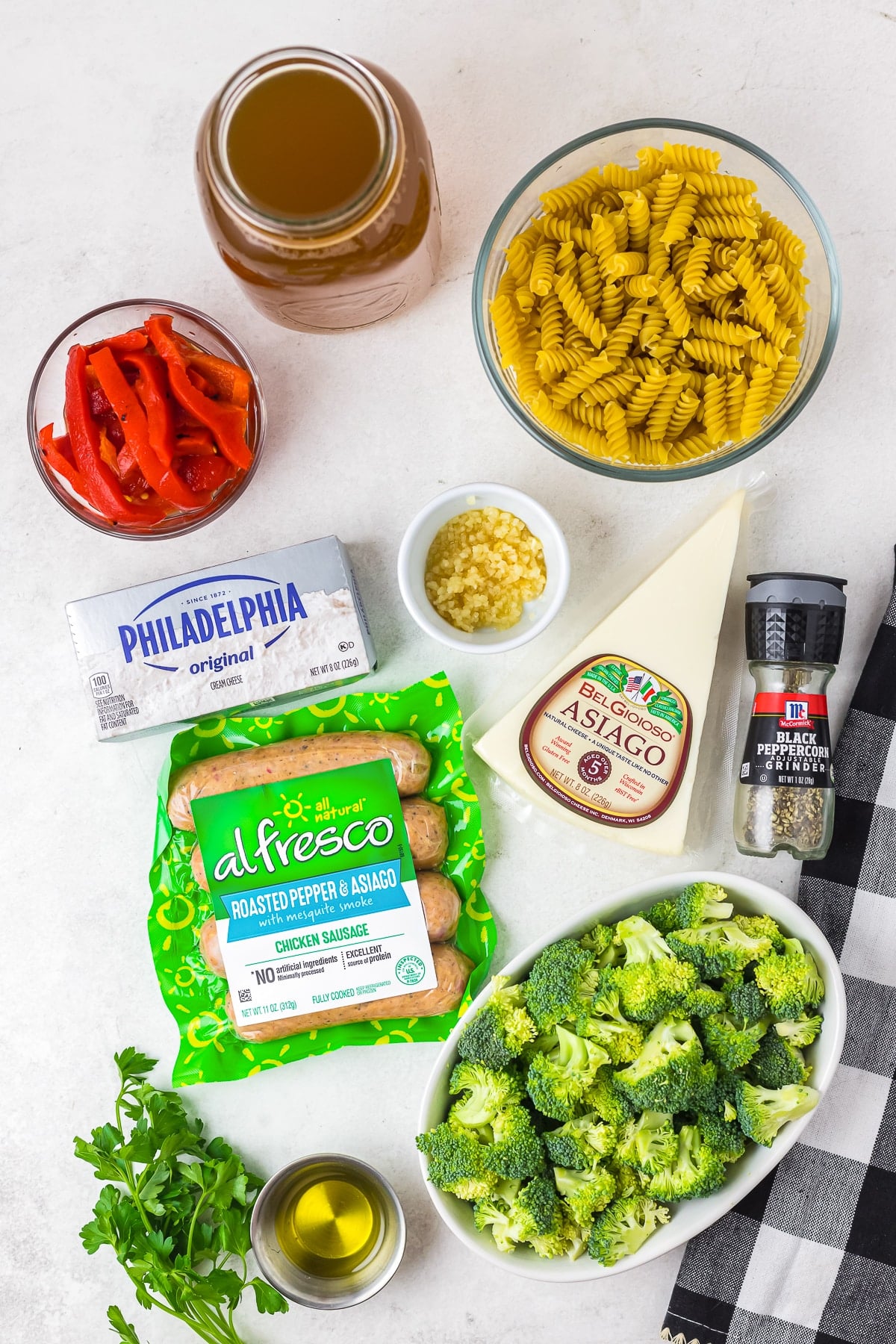 ingredients needed to make chicken sausage and pasta recipe