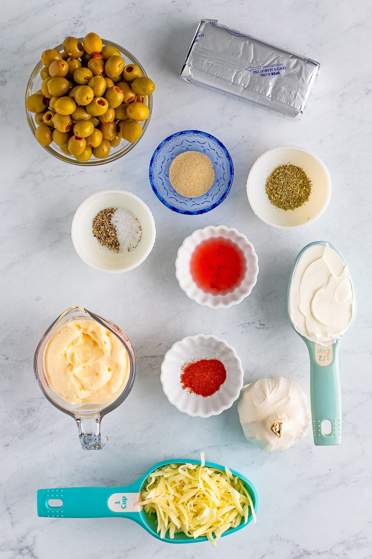 ingredients needed for olive dip