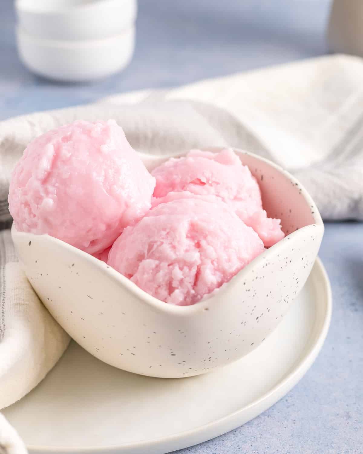 Frozen Yogurt served in a white bowl