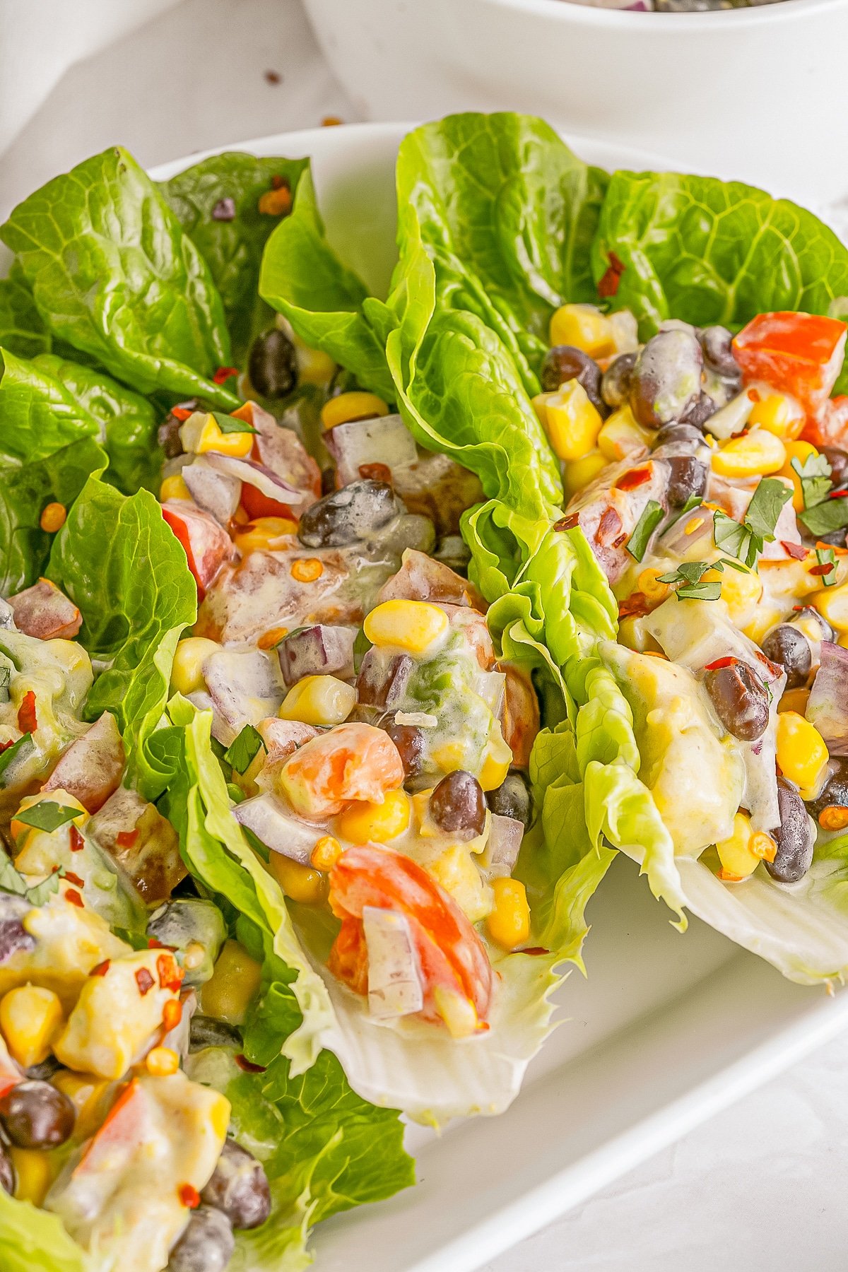 up close image of Lettuce Wraps on serving plate