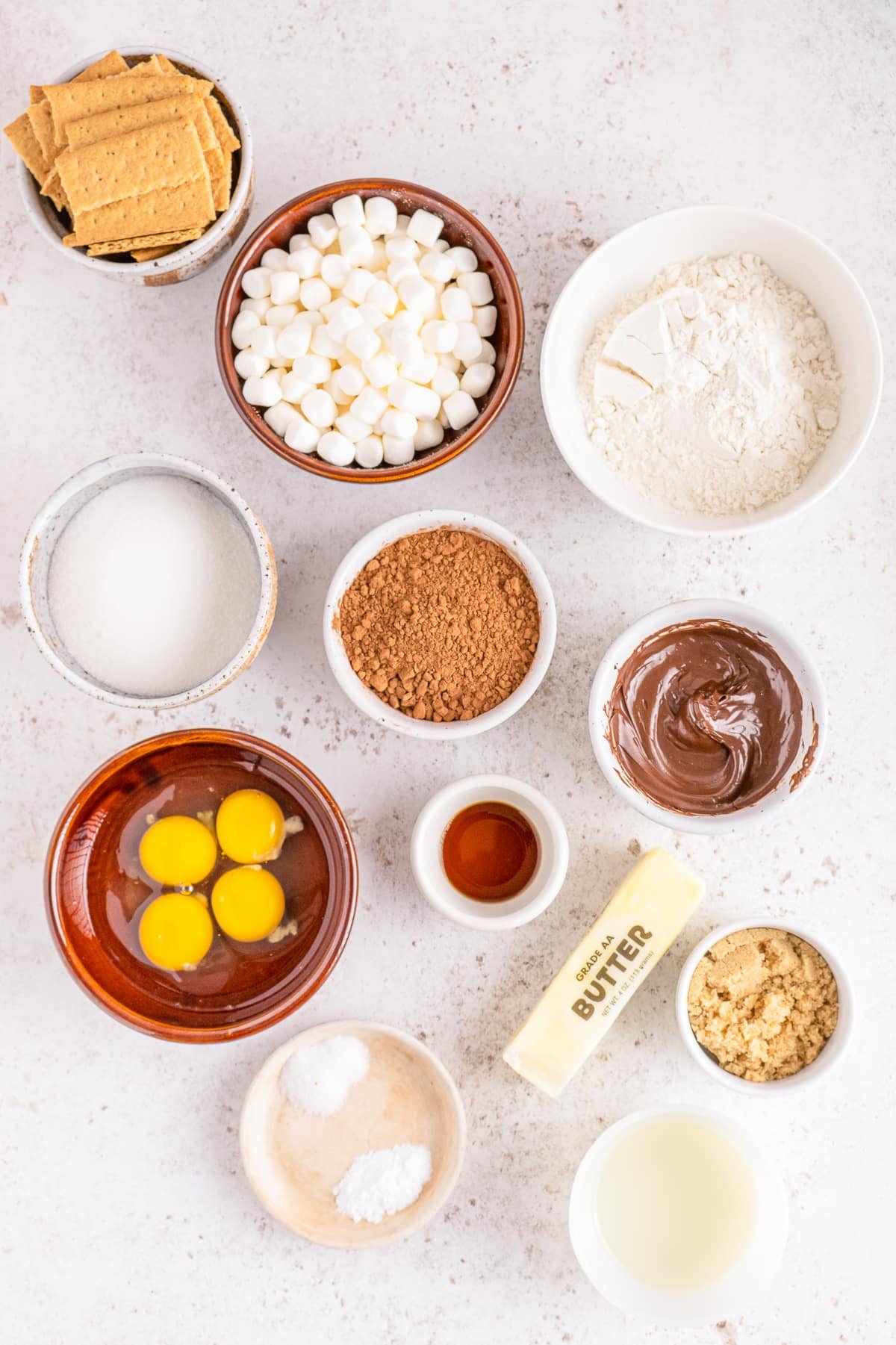 ingredients needed to make smores brownies