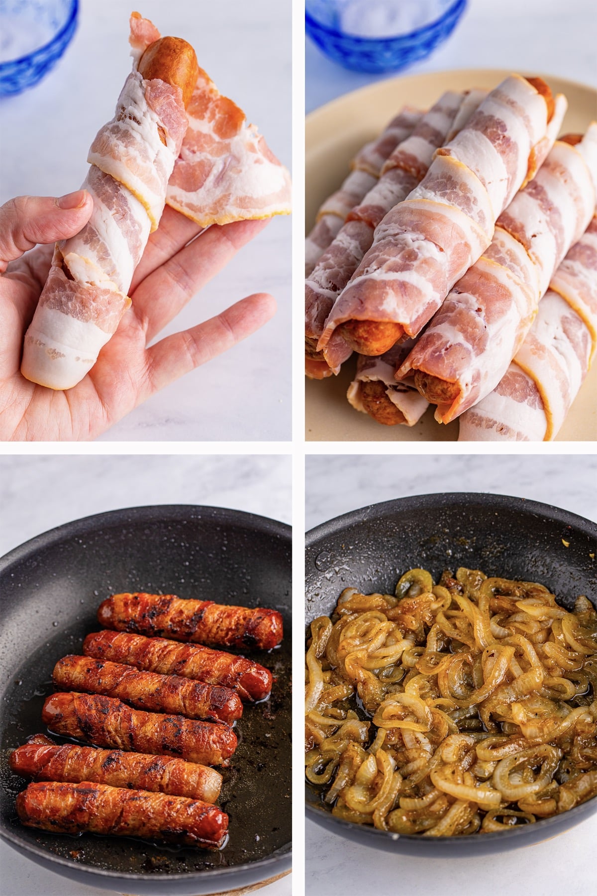 collage of images showing how to make Bratwurst Sausage