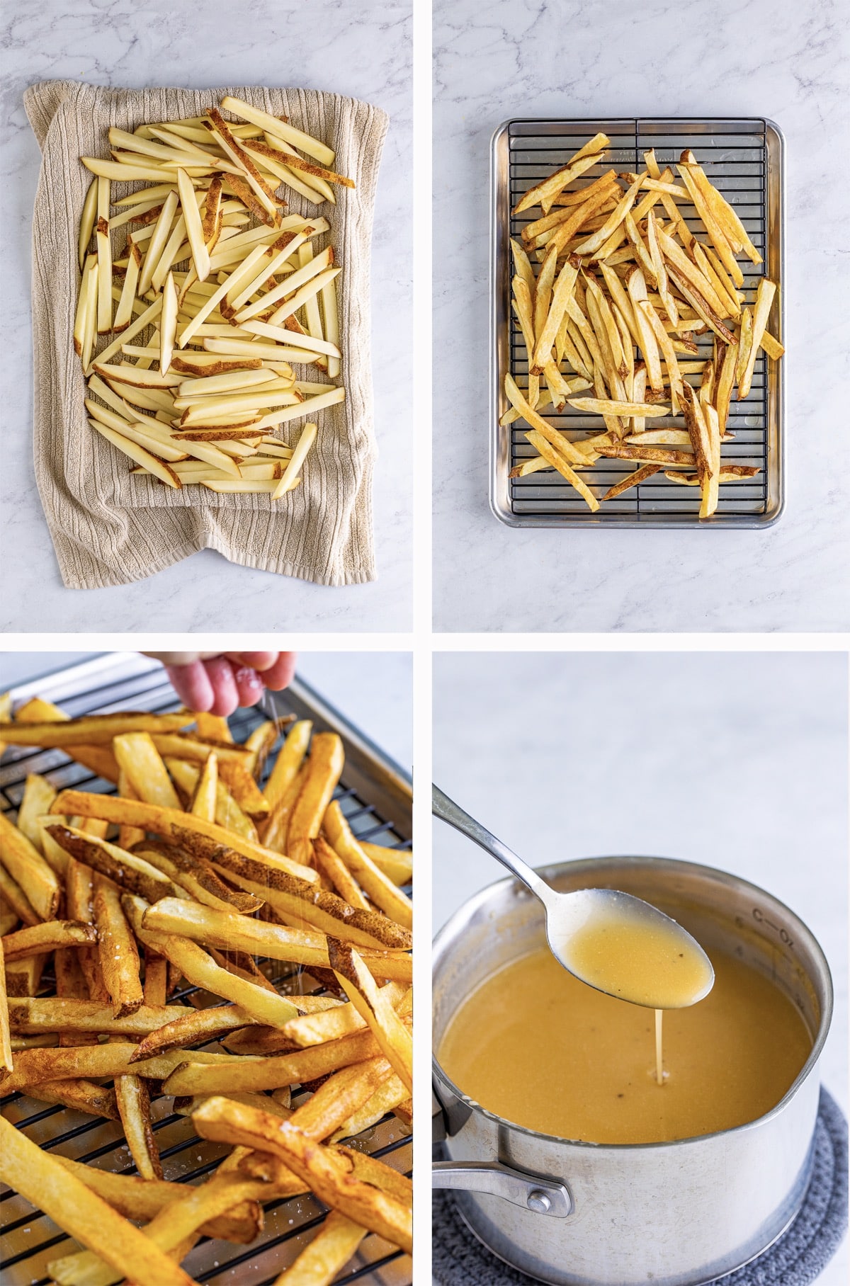 collage of images showing how to make Poutine Recipe