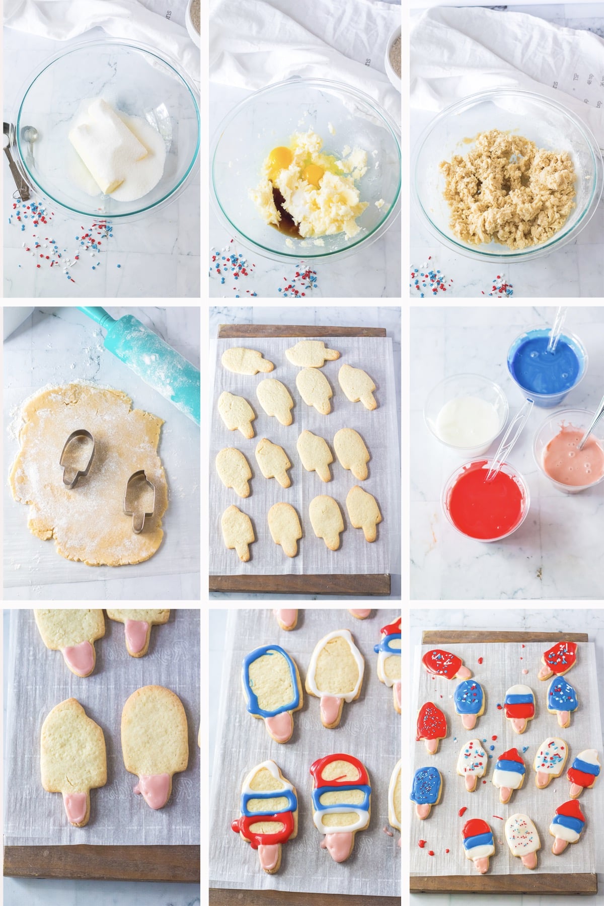 collage of images showing how to make Cut Out Sugar Cookies Recipe