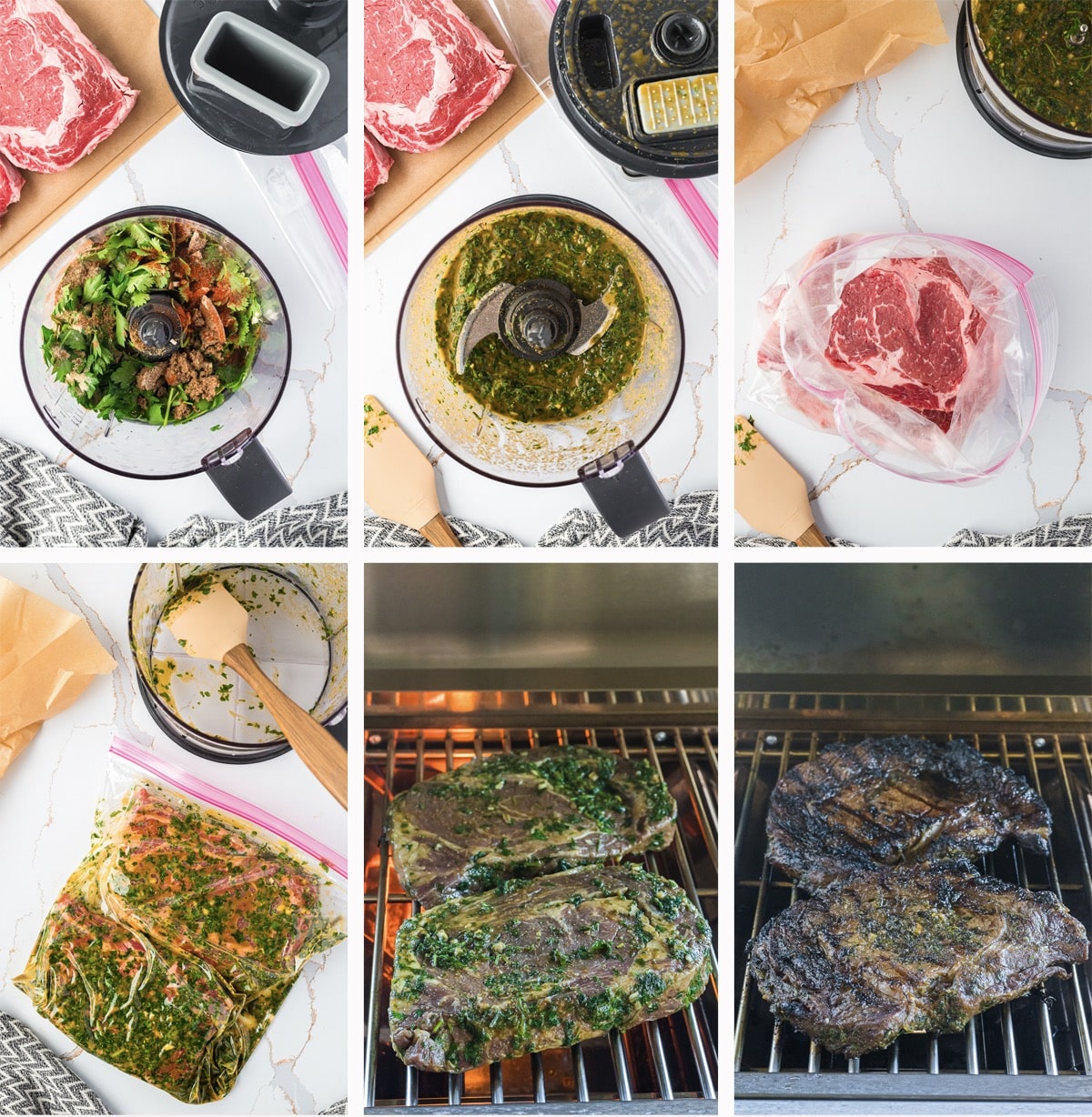collage of images showing how to make Ribeye Steaks Recipe