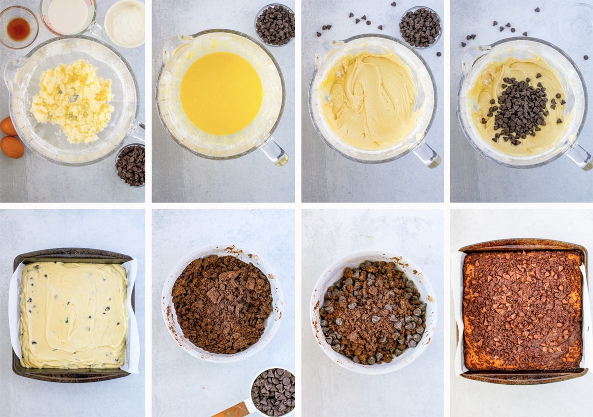 collage of images showing how to make coffee cake recipe