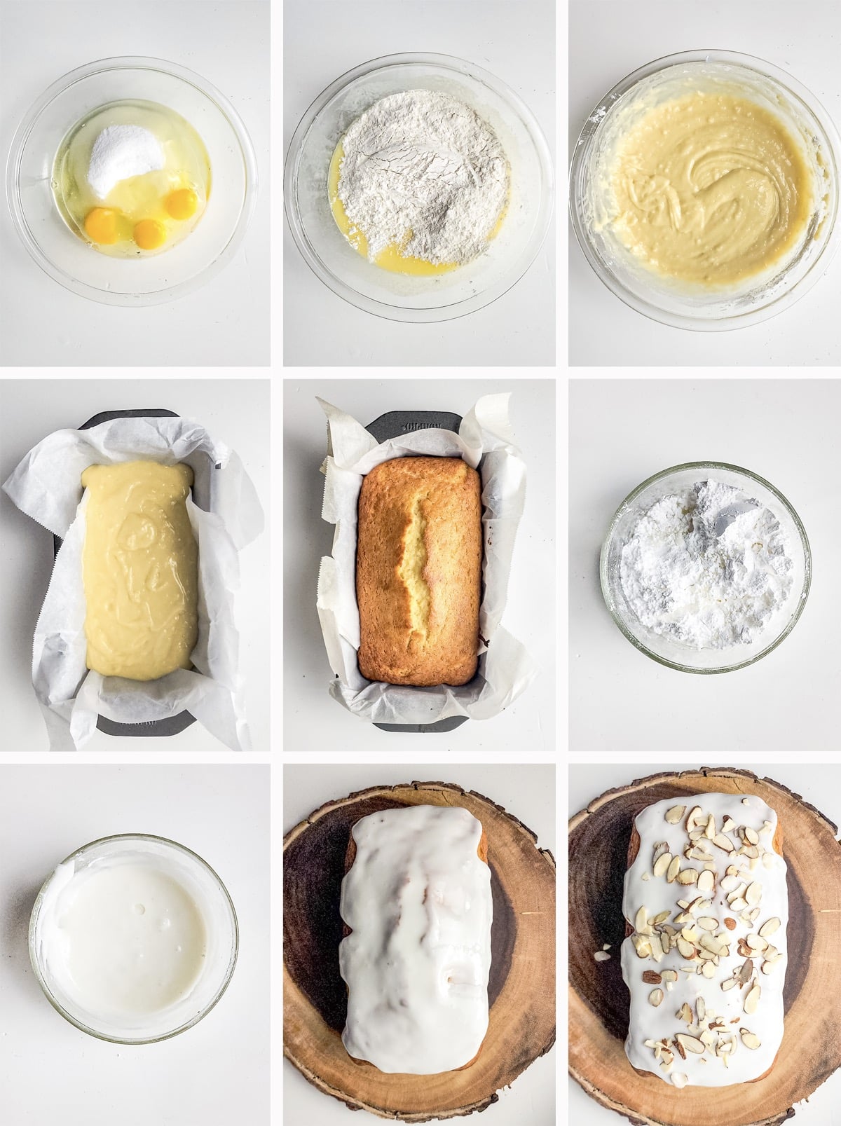 collage of images showing how to make Loaf Cake