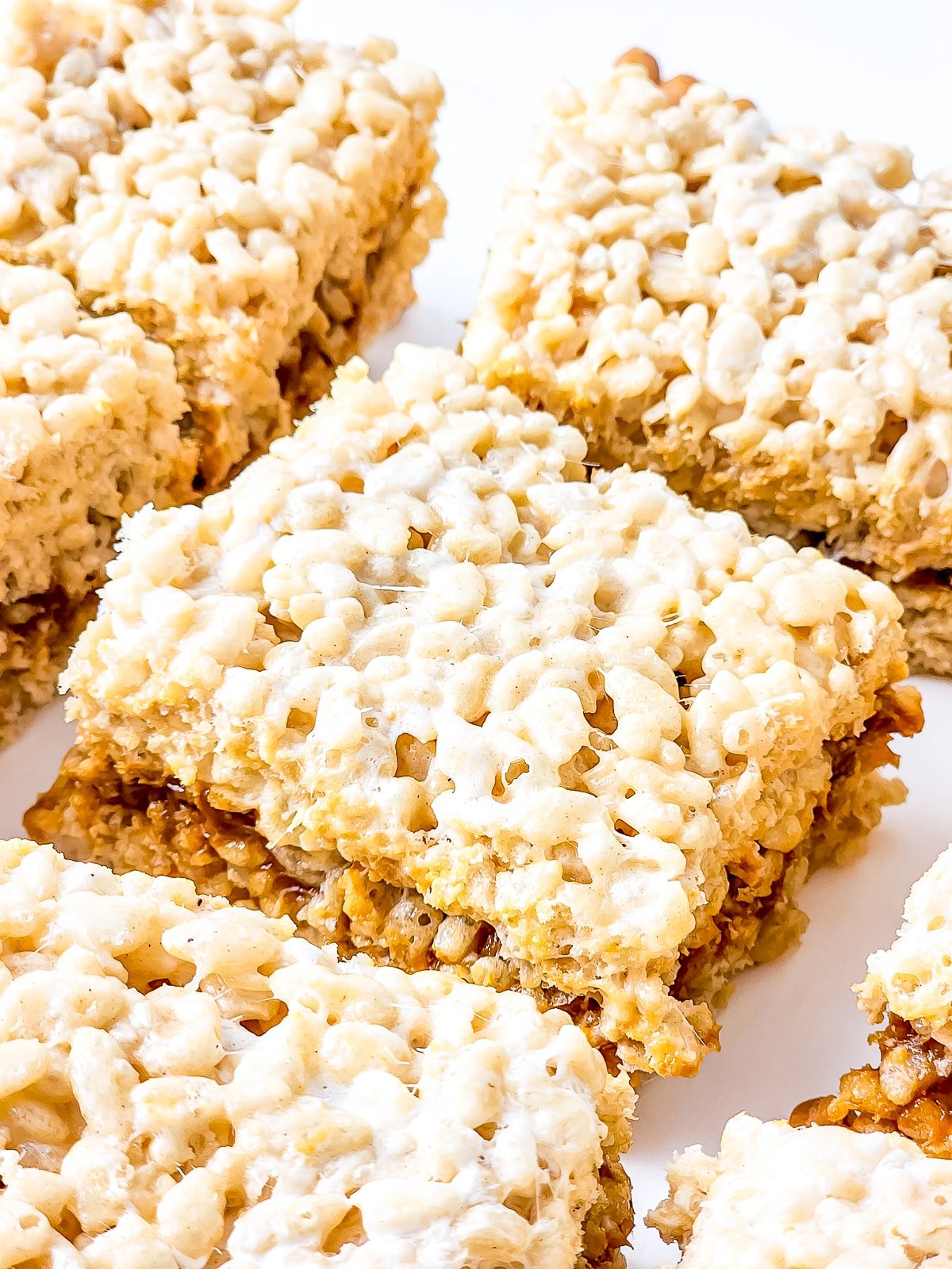 up close image Brown Butter Rice Crispy Treats