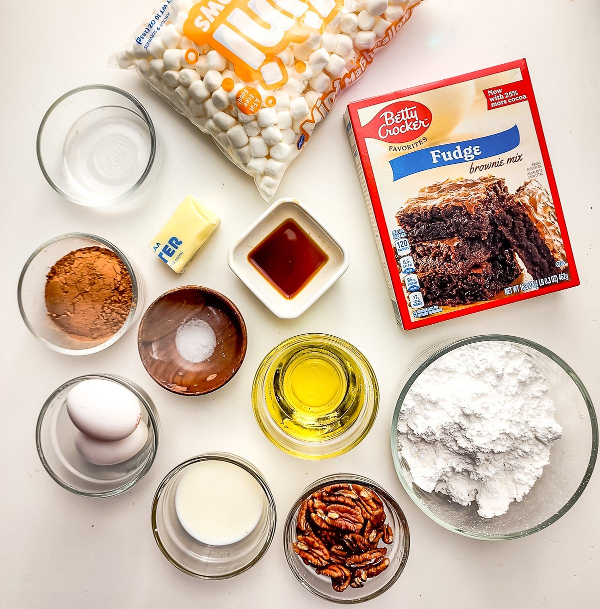 ingredients needed to make Brownie Bars