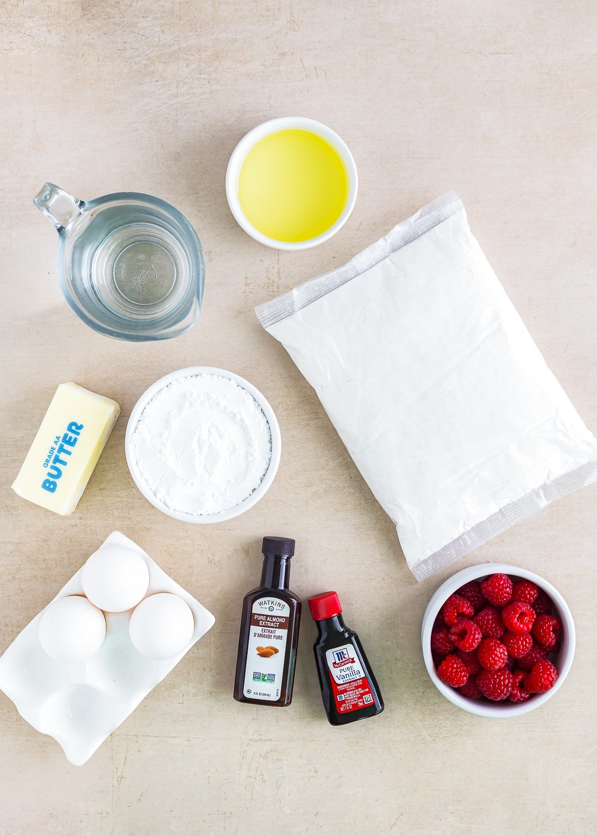 ingredients needed to make Raspberry Cupcakes