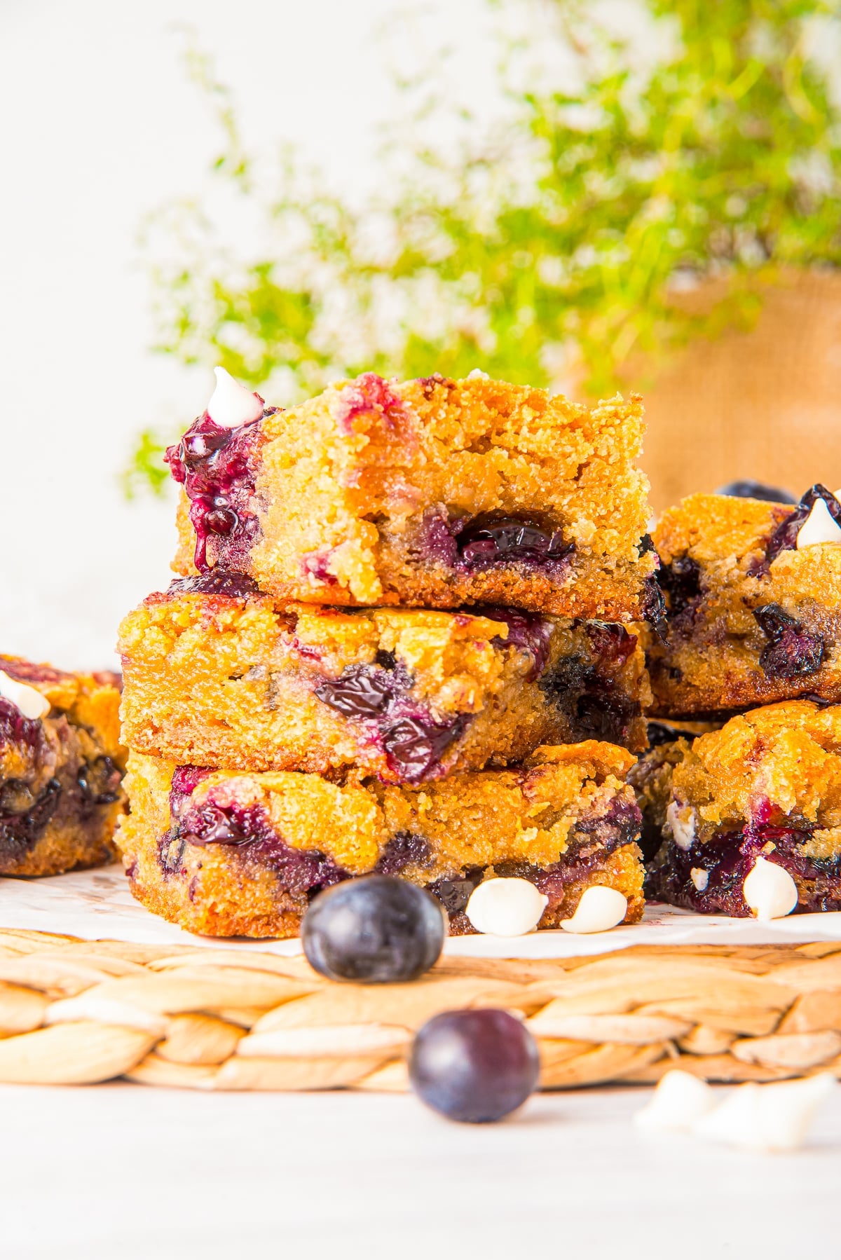 3 stacked White Chocolate Blondies