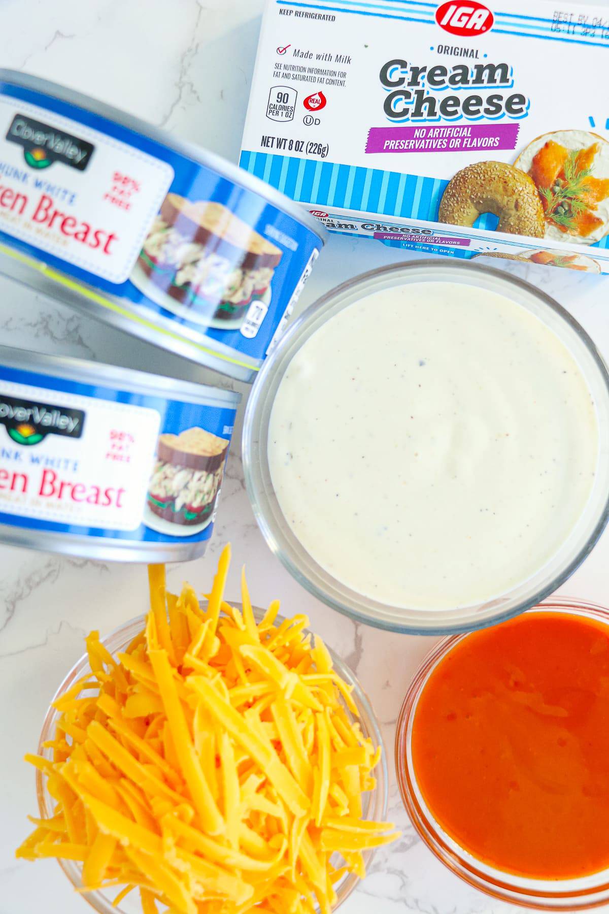 ingredients needed to make Buffalo Chicken Egg Rolls