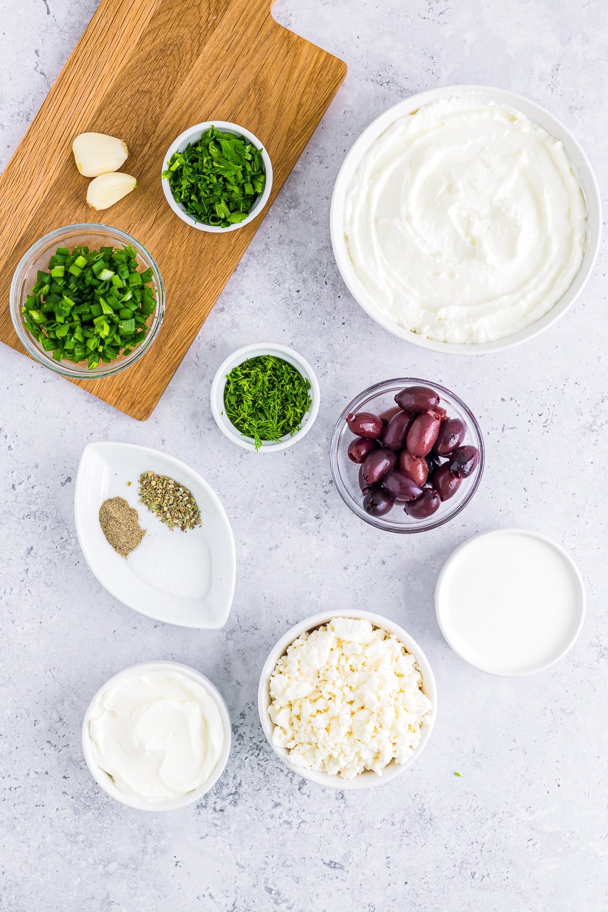ingredients needed to make Greek Yogurt Dip