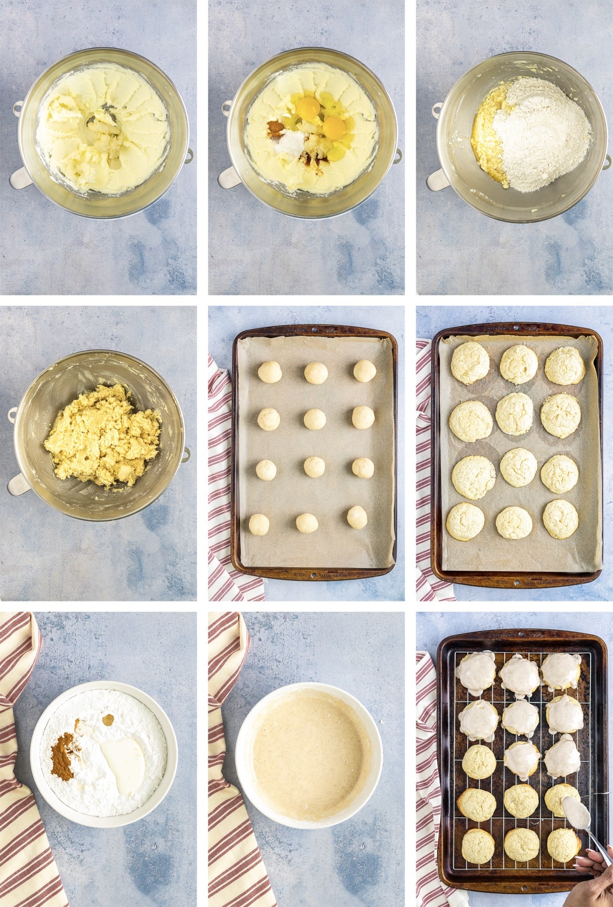 collage of images showing how to make Tea Cakes