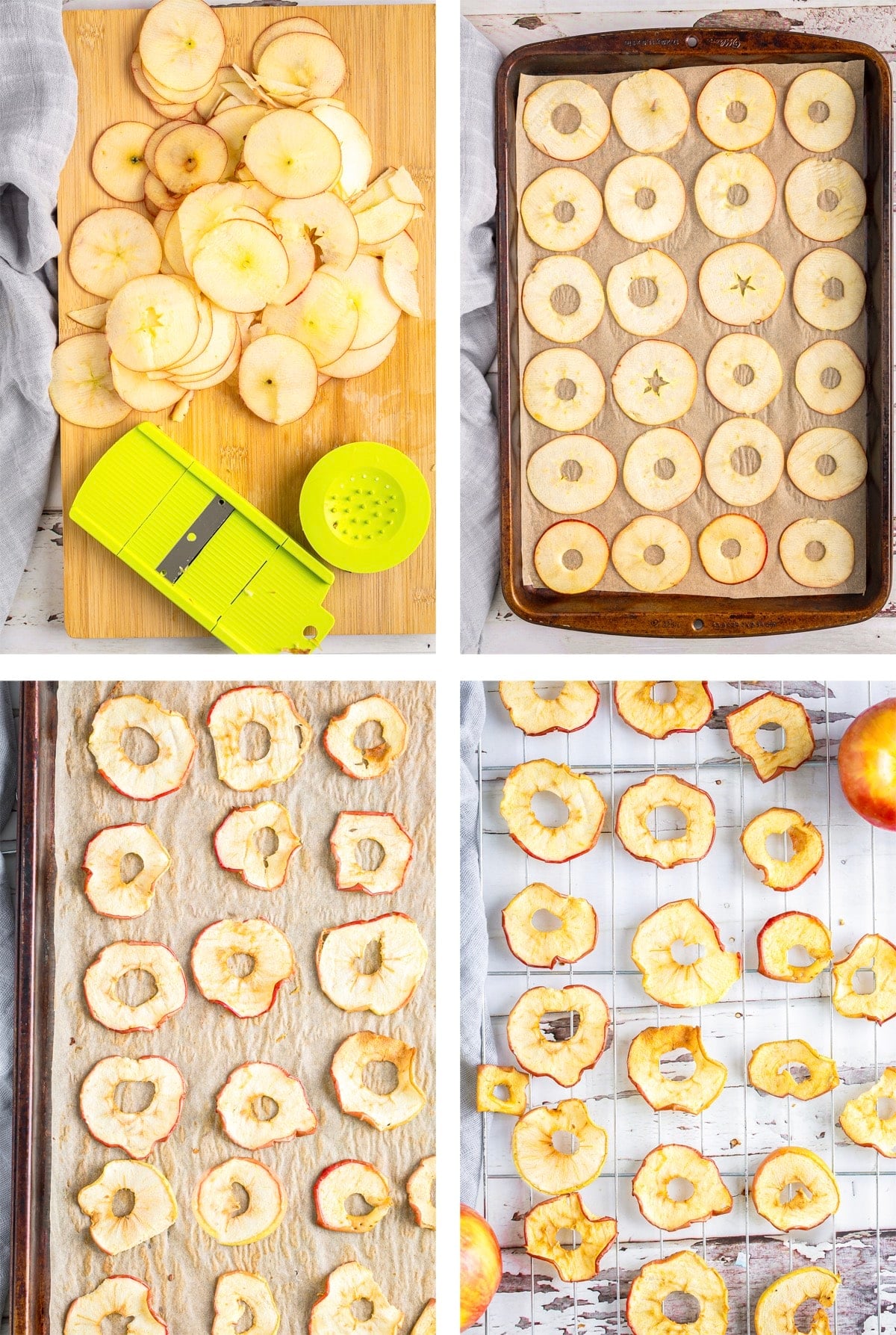 collage of images showing how to make Apple Chips