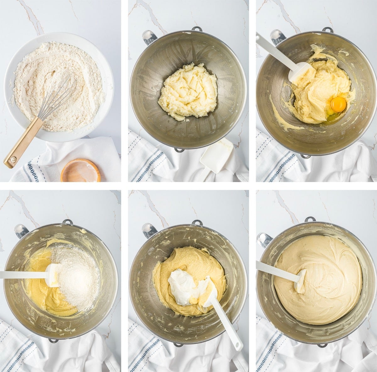 making the batter for coffee cake bundt cake