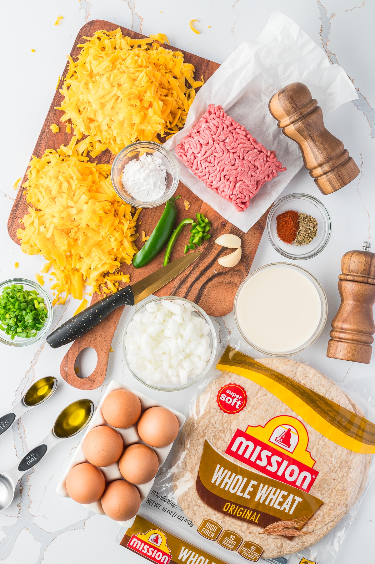 ingredients needed to make Breakfast Enchiladas