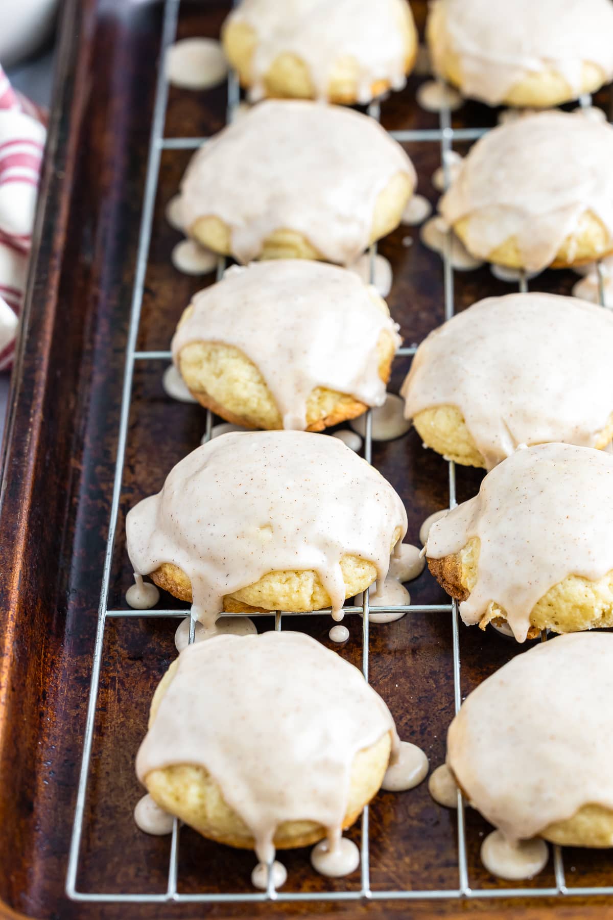 Tea Cakes glazed on a wire rack