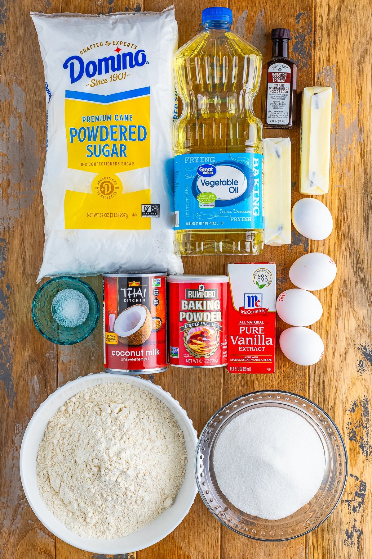 ingredients needed to make coconut cupcakes
