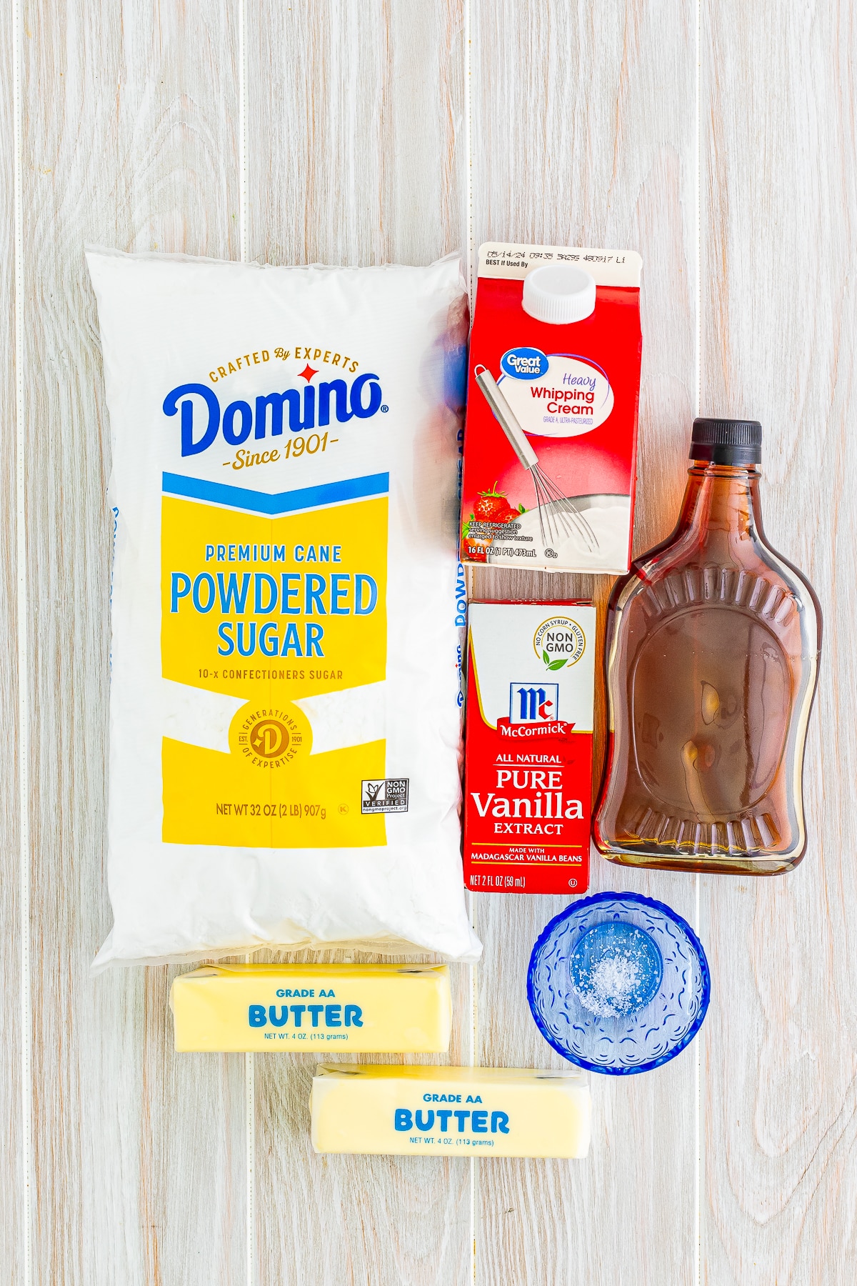 ingredients needed to make maple frosting
