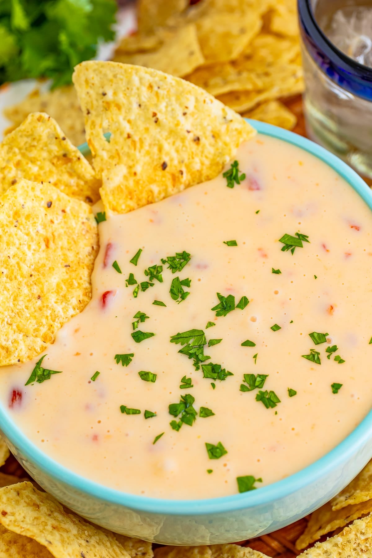 finished up close of Queso Blanco Cheese Dip