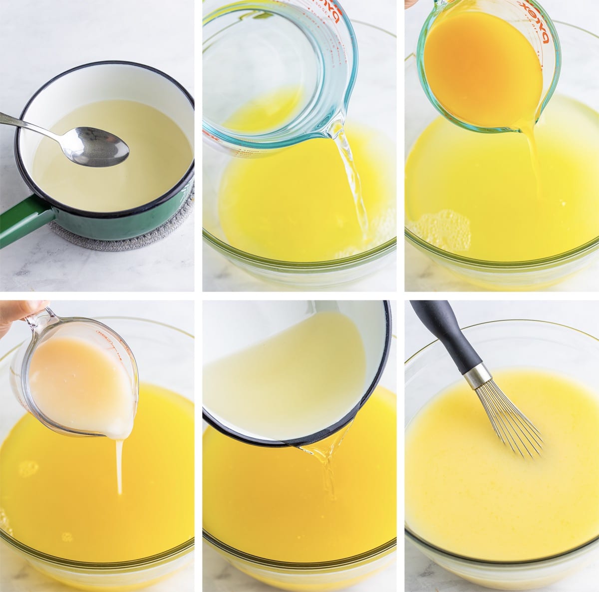 collage of images showing how to make Pineapple Lemonade