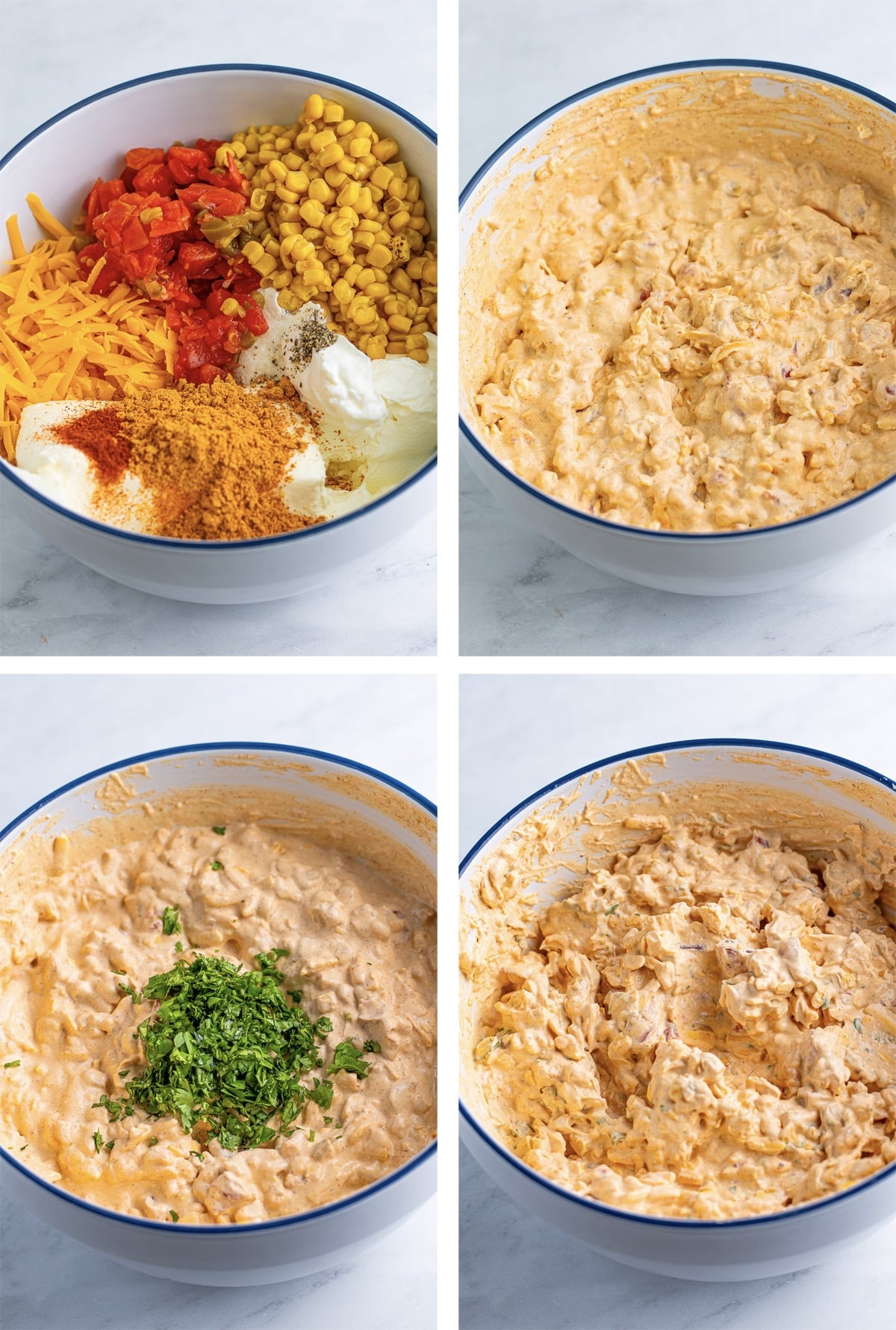 collage of images showing how to make Cream Cheese Taco Dip