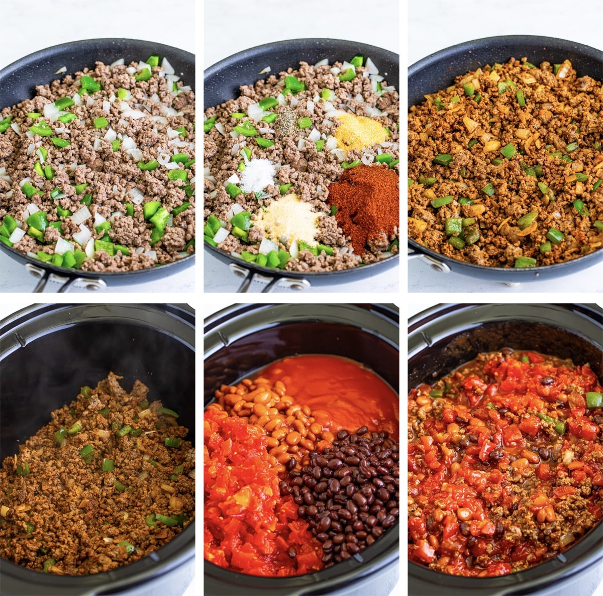 collage of images showing how to make Award Winning Chili Recipe
