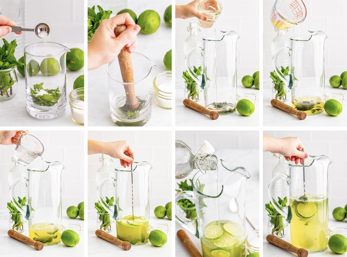 collage of images showing how to make Mojitos Recipe