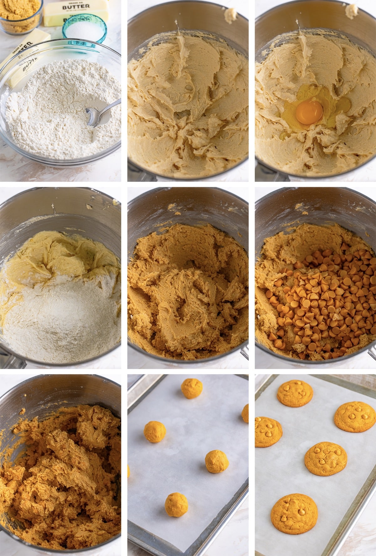 collage of images showing how to make Butterscotch Cookies