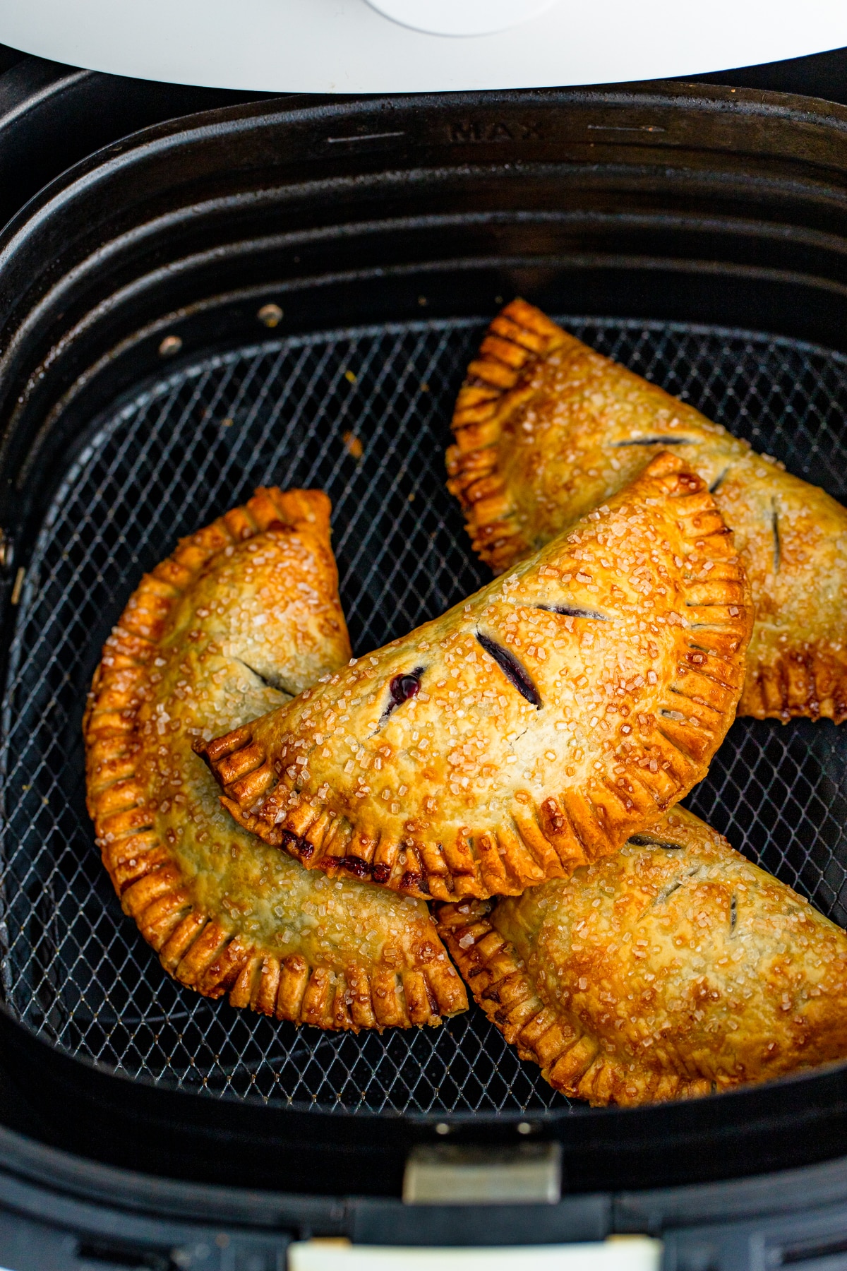 Hand Pies in an air fryer basket