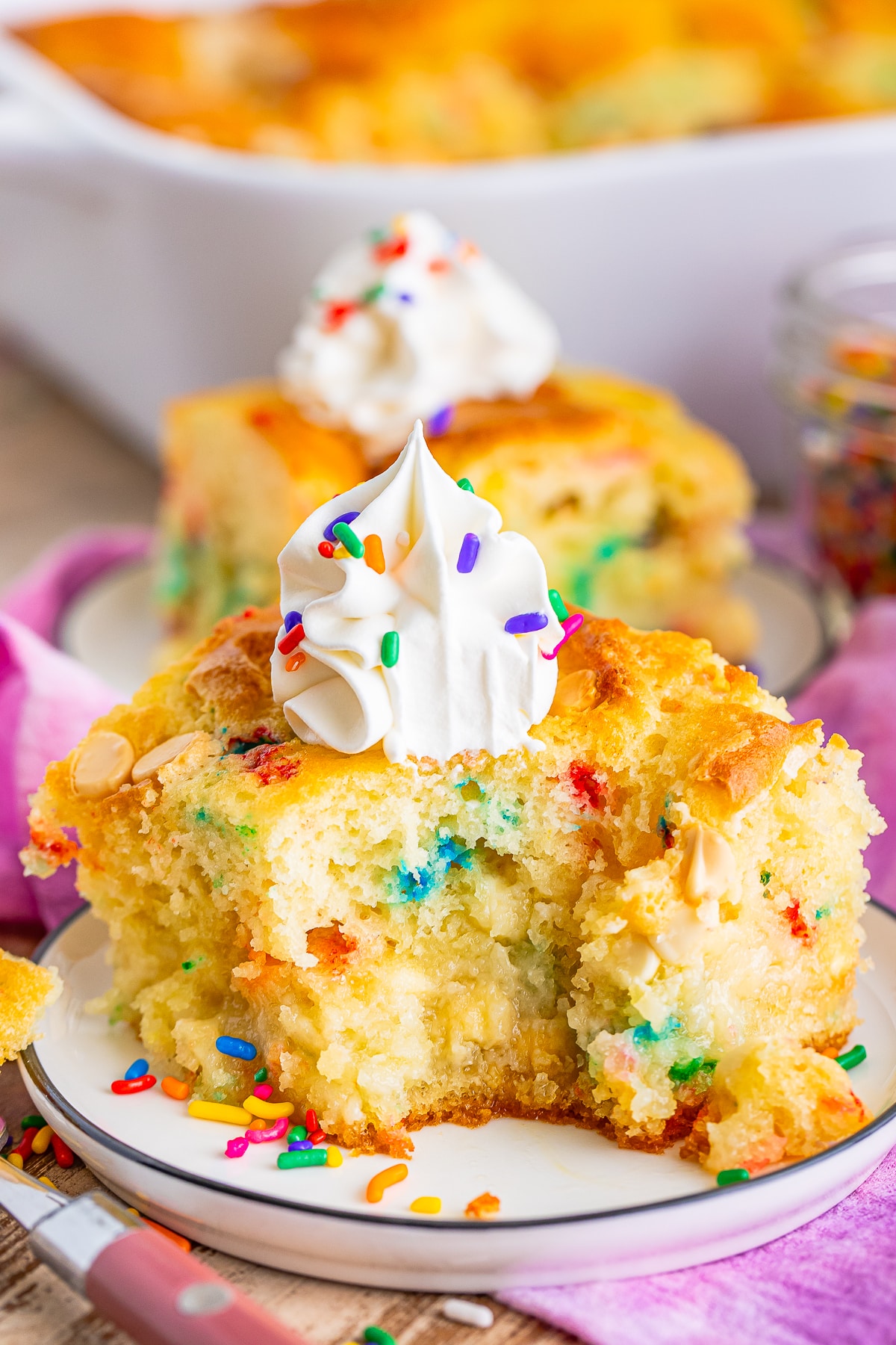 a slice of Earthquake Cake recipe with a bite taken out to see the interior