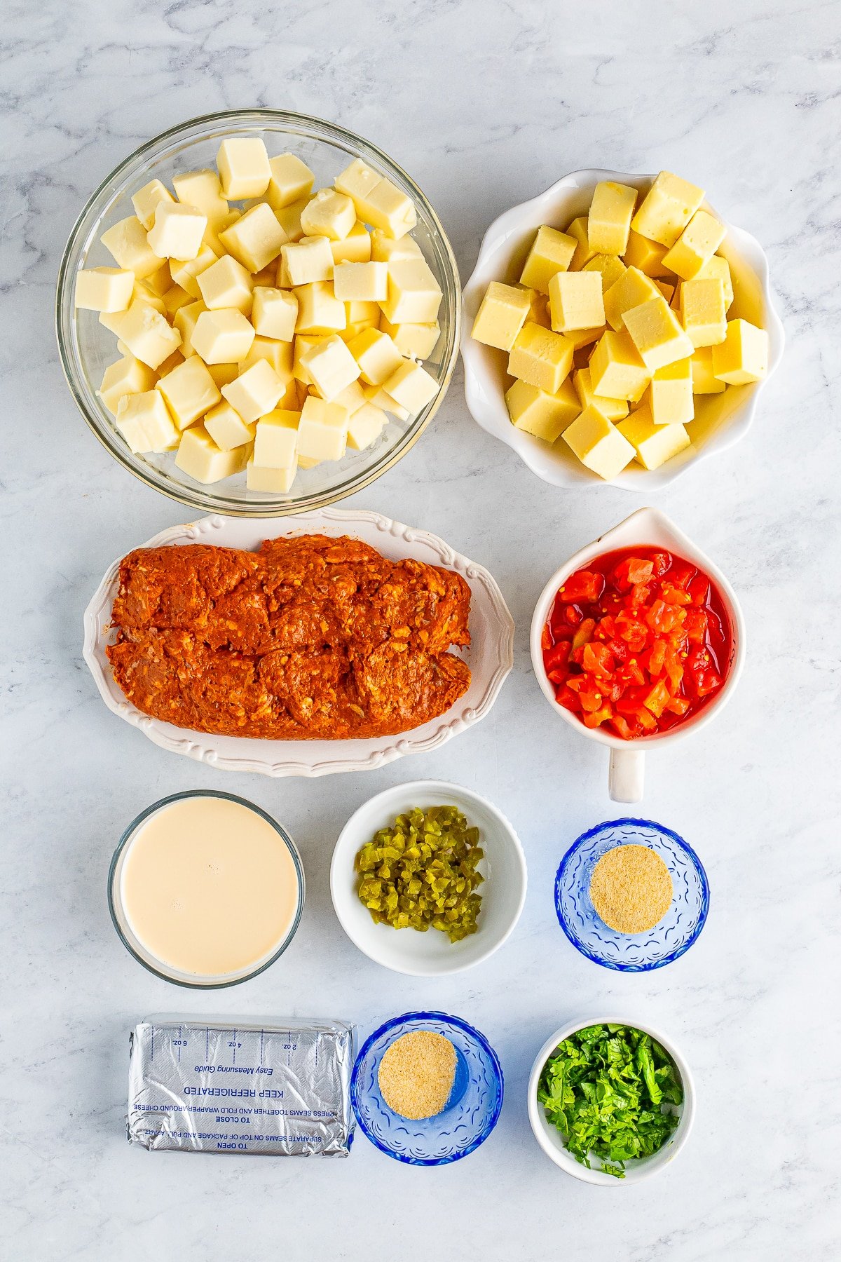 ingredients needed to make Crock Pot Queso Dip