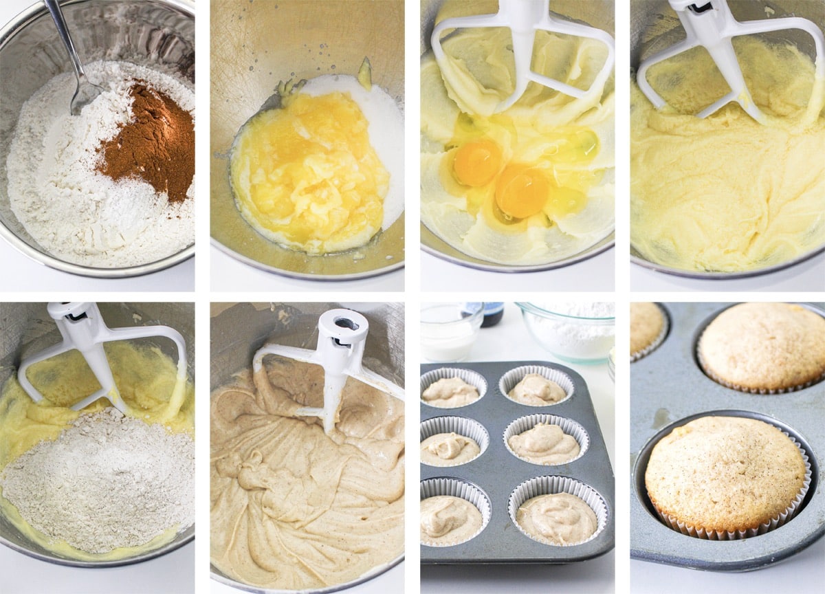 how to make the cupcakes for Apple Pie Cupcakes