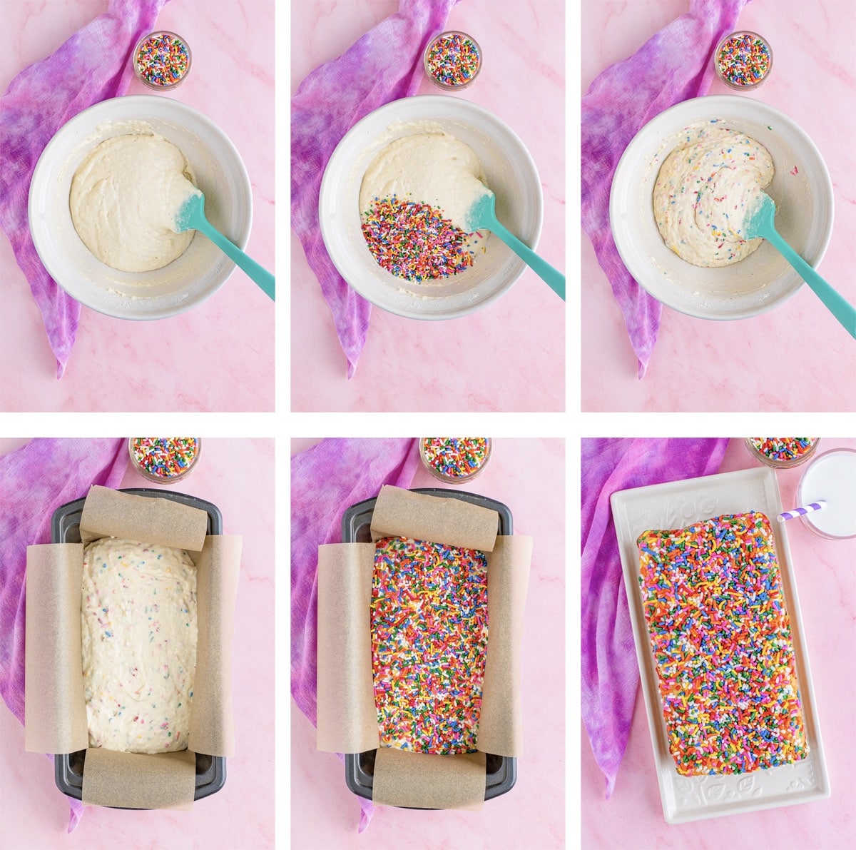 collage of images showing how to make Ice Cream Bread