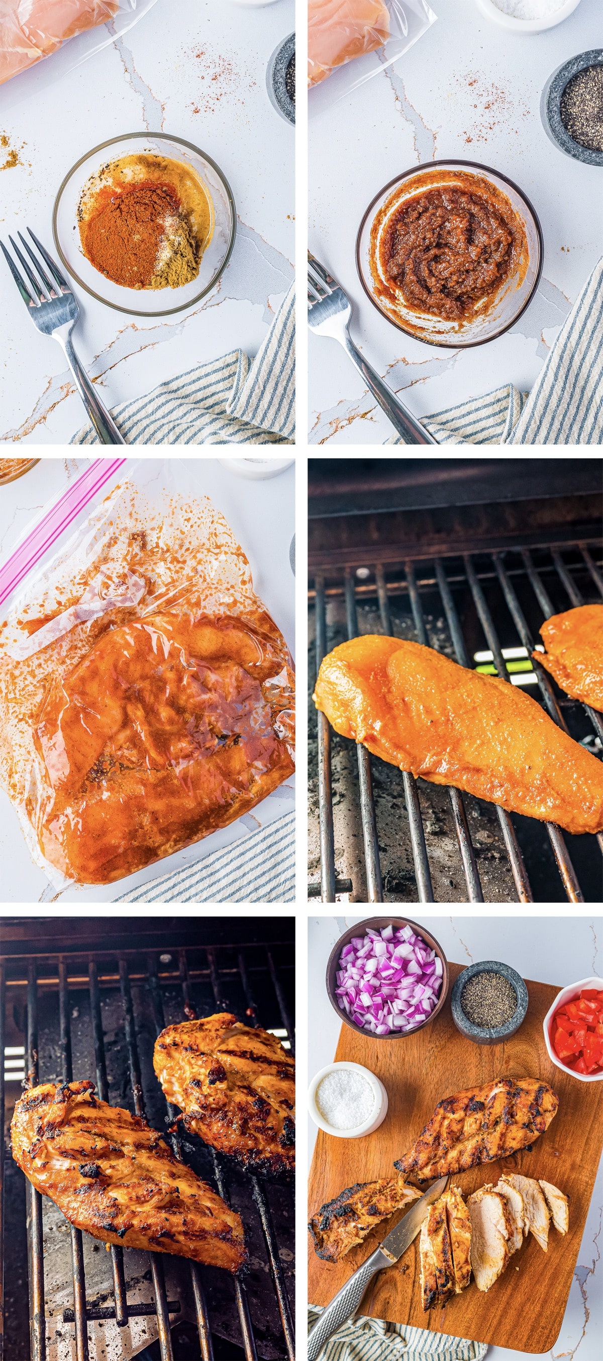 collage of images showing how to make Chicken Tacos