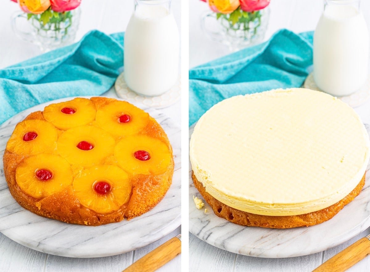 how to assemble pineapple upside down cheesecake