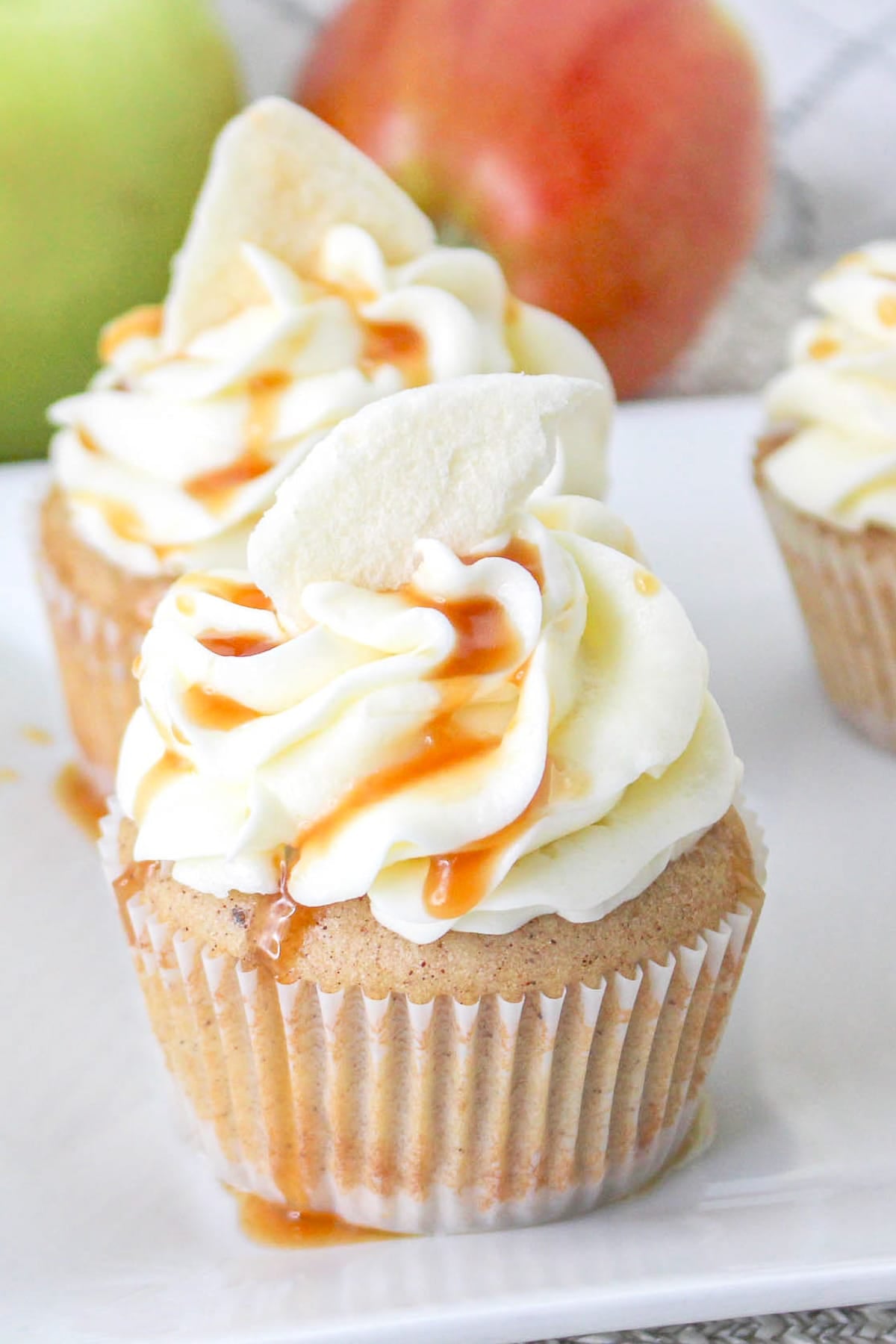 up close image of Apple Pie Cupcakes