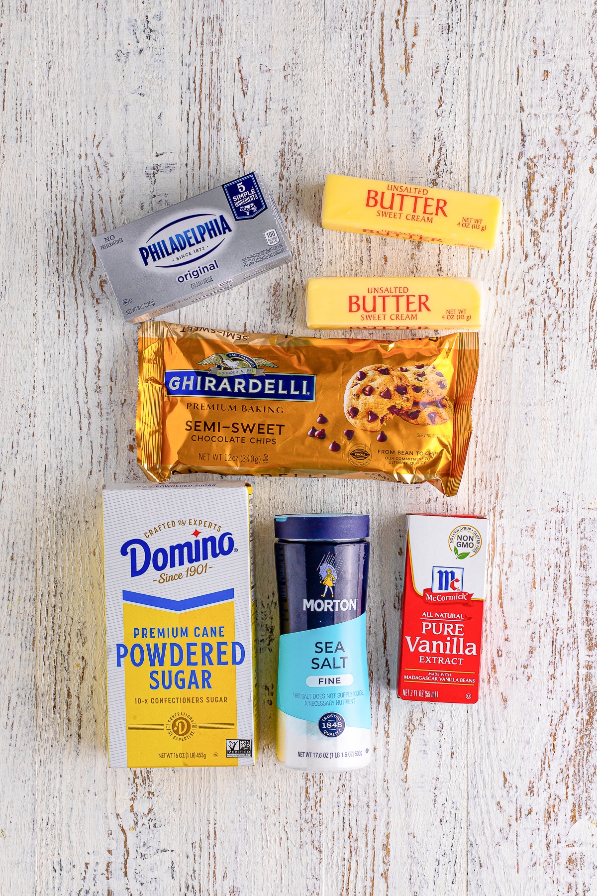 ingredients needed to make Chocolate Cream Cheese Frosting