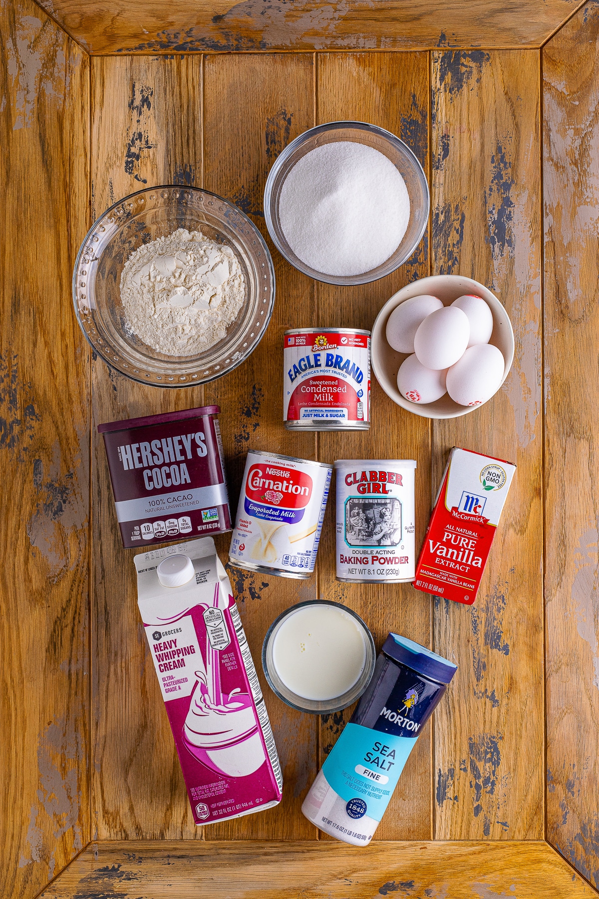 ingredients needed to make chocolate tres leches cake