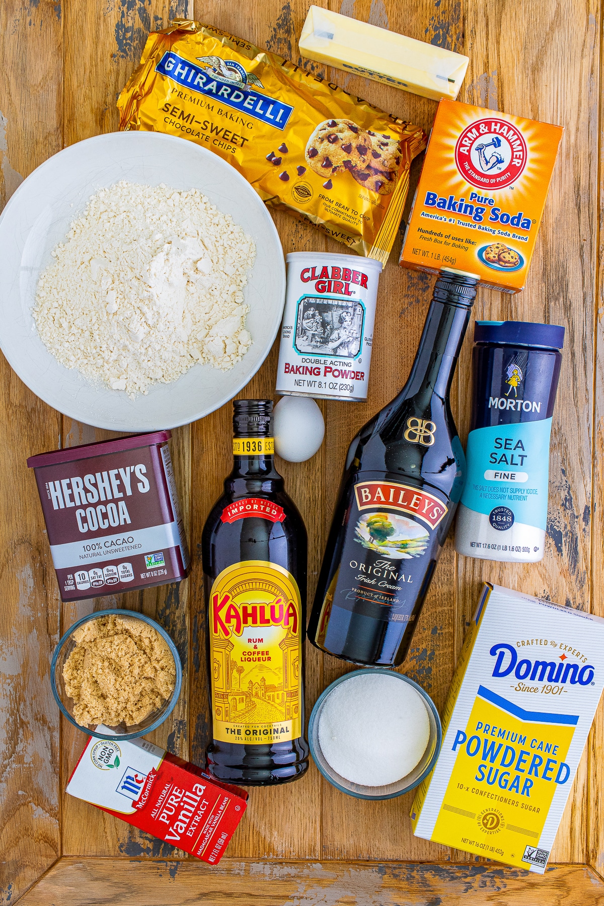 ingredients needed to make Mudslide Chocolate Cookies