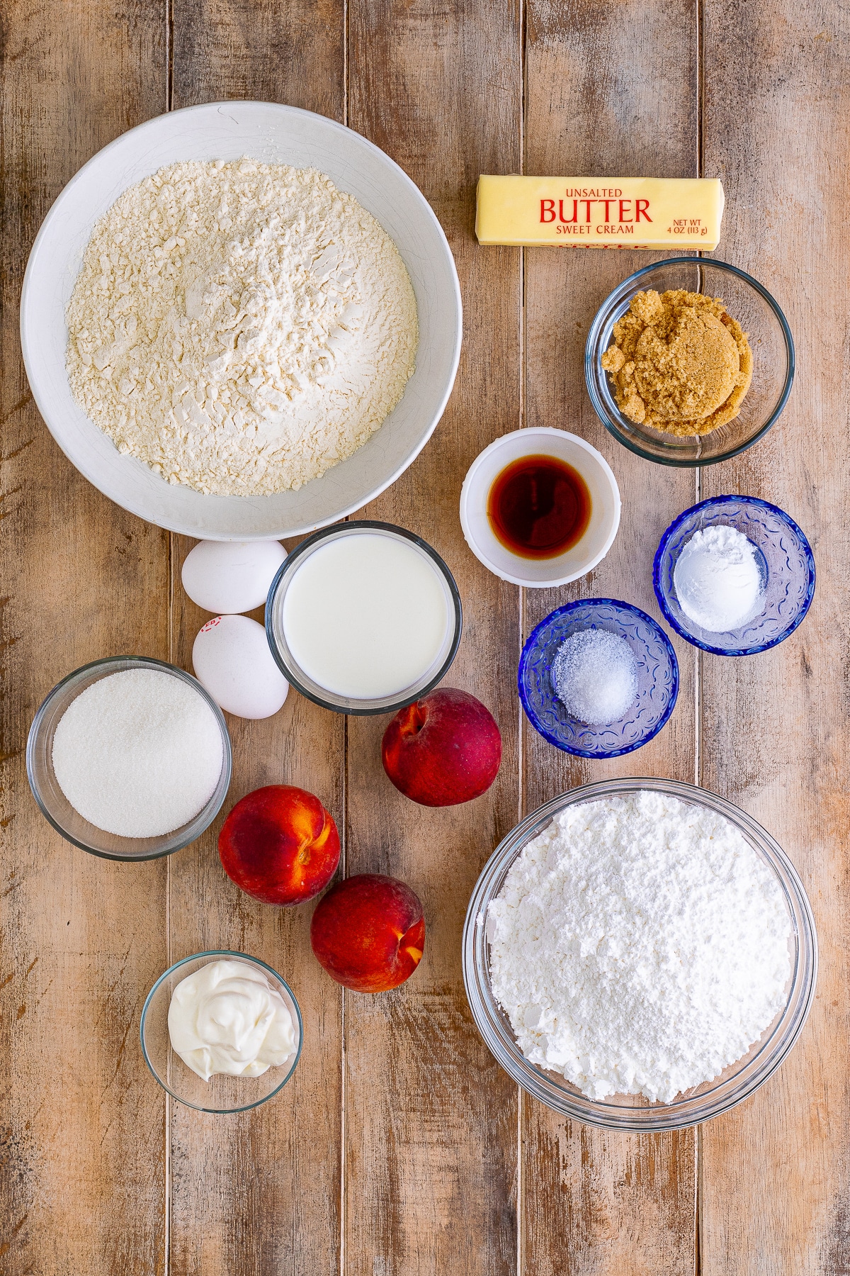 ingredients needed to make Peach Fritters