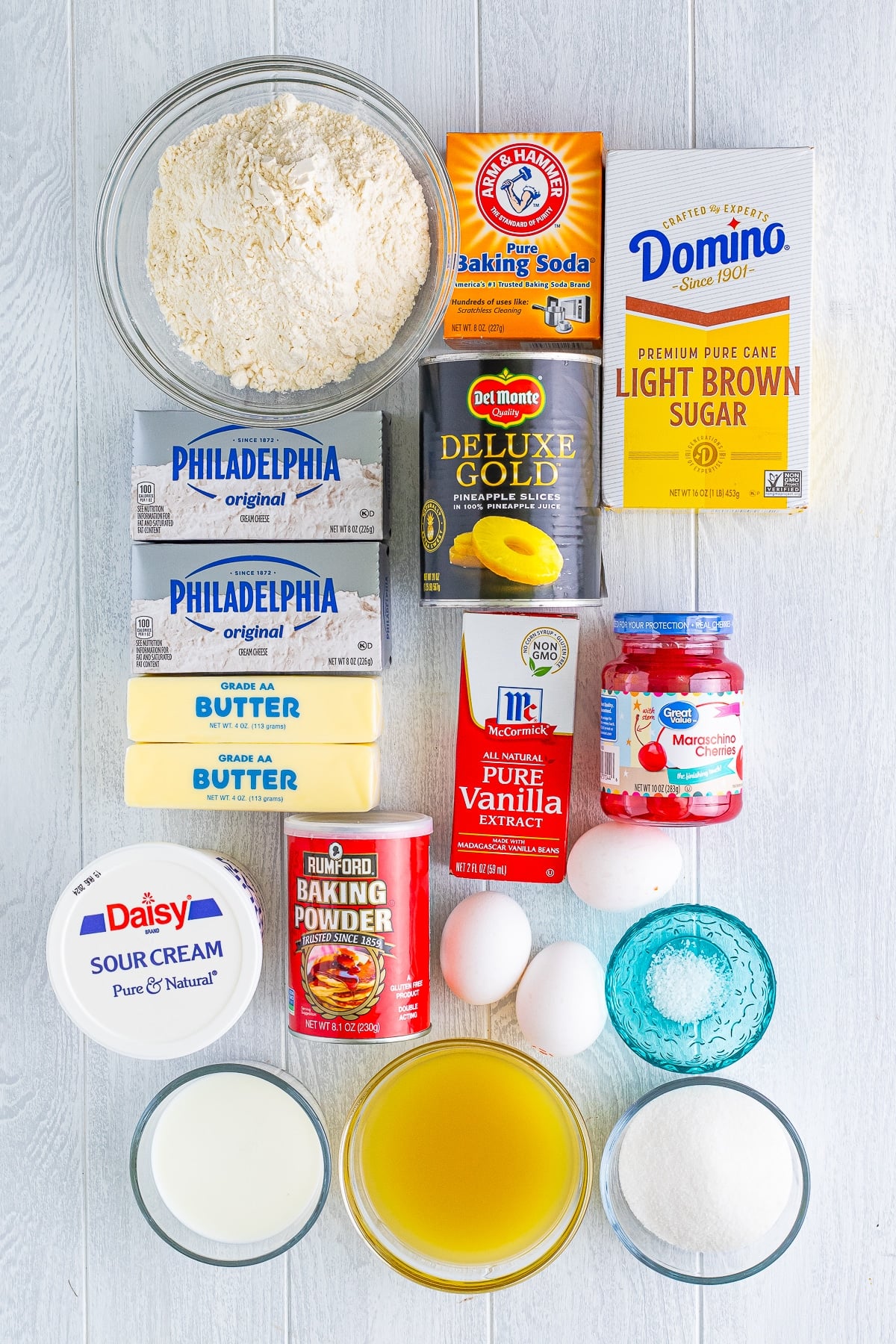 ingredients needed to make pineapple upside down cheesecake