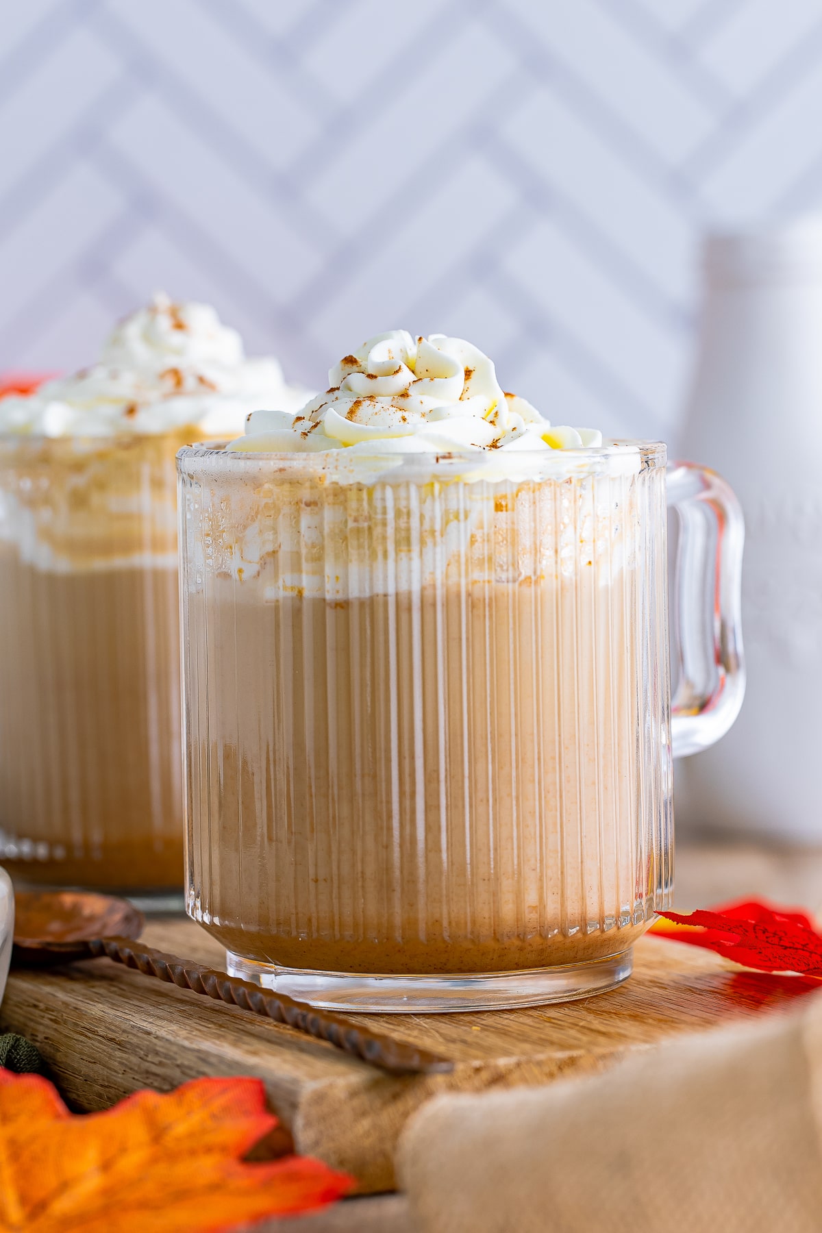 Pumpkin Spice Latte garnished with whipped cream